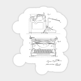 Typewriter Vintage Patent Hand Drawing Sticker